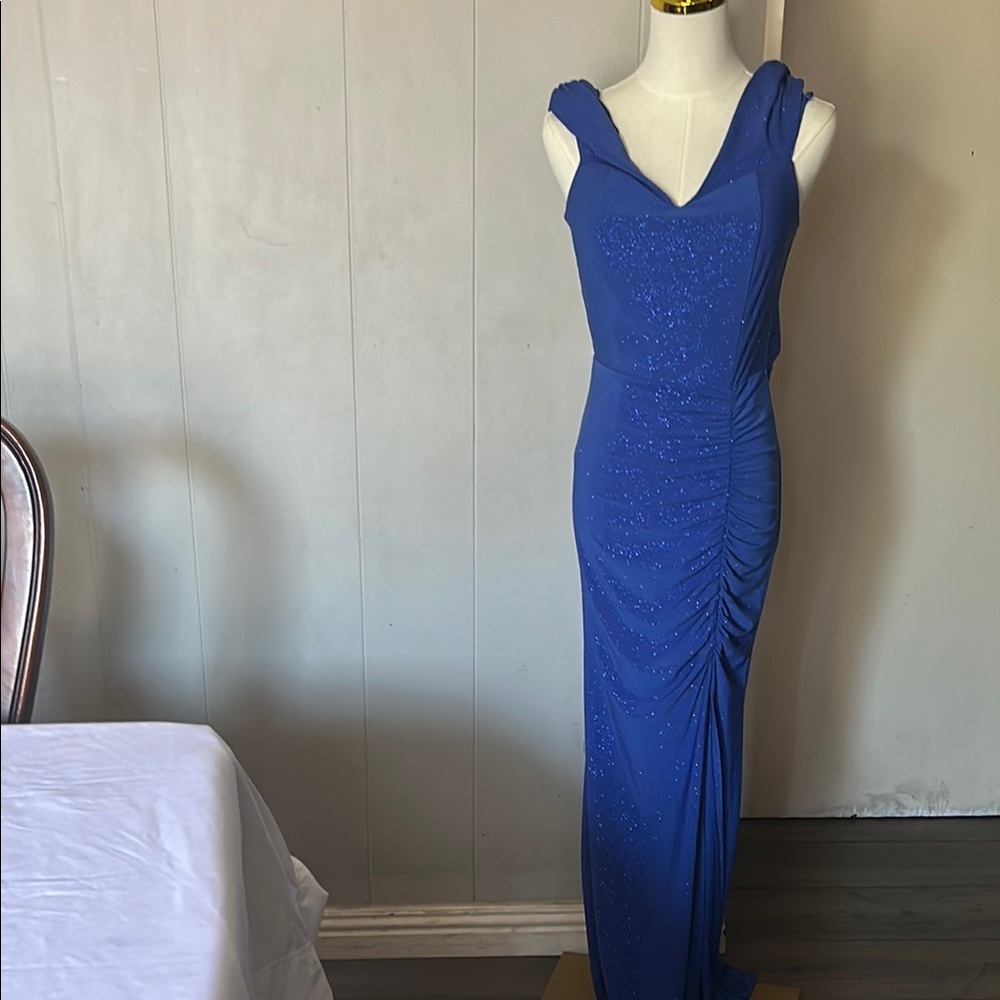 Royal Blue Ruched Maxi Dress